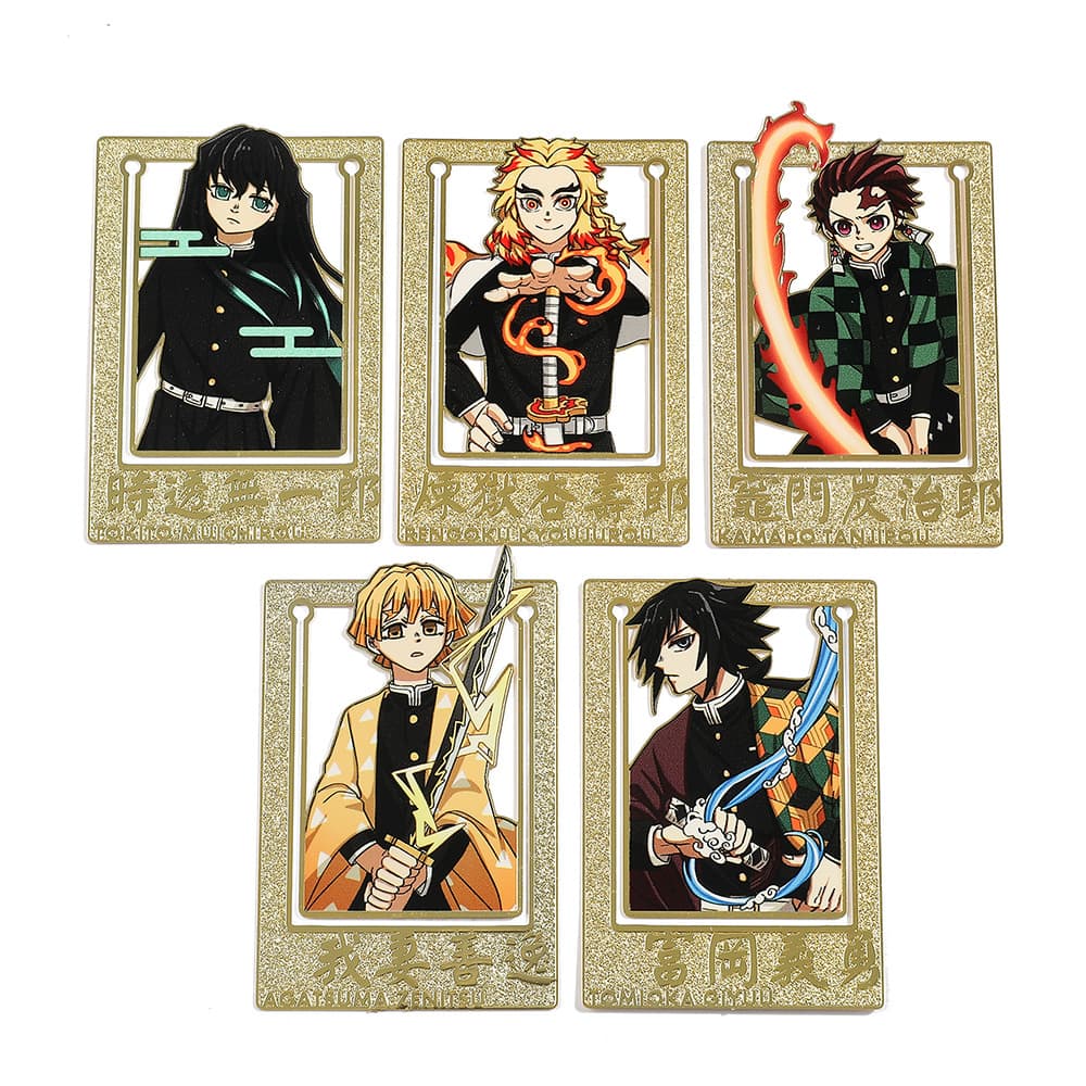 Anime Demon Slayer: Kimetsu no Yaiba Tanjiro Pattern Metal Bookmark Book Holder Student Gift Wholesale