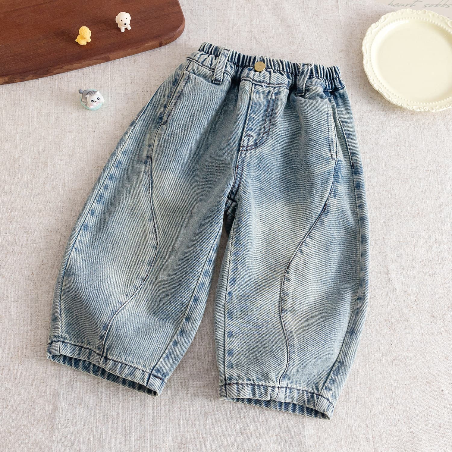 Boys Spring and Autumn Jeans 2026 New Style Children's Versatile Long Pants Baby Fashionable Loose Straight Leg Cargo Pants