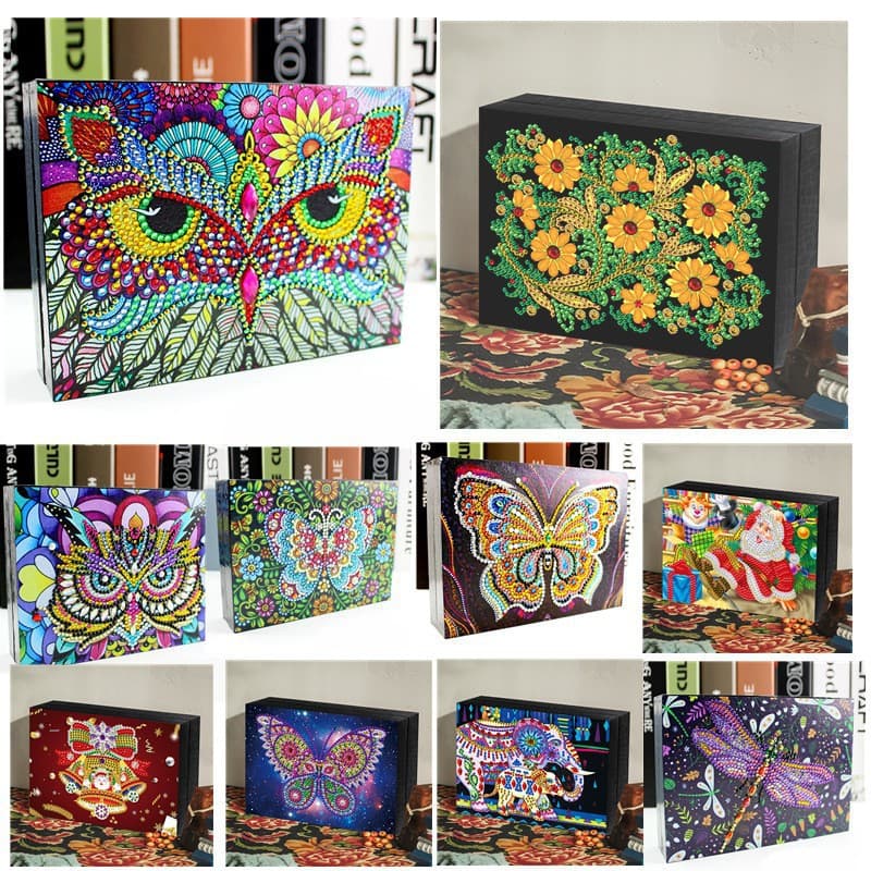 Small Animal Diamond Painting Jewelry Box Cross-Border Handmade DIY Diamond Art Cross Stitch Earring Storage Case
