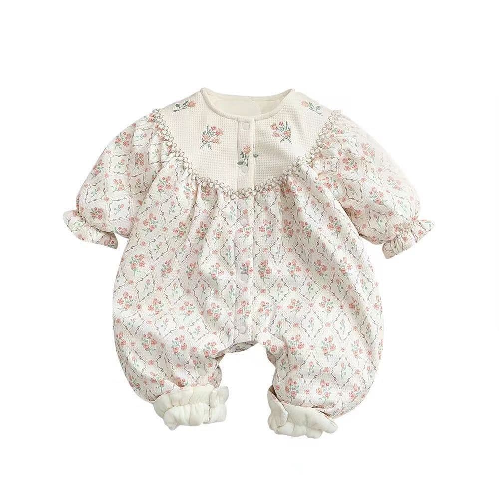 New Spring Autumn Baby Clothes Infant Romper Full Month 100 Days First Birthday Princess Outfit Korean Style Jumpsuit