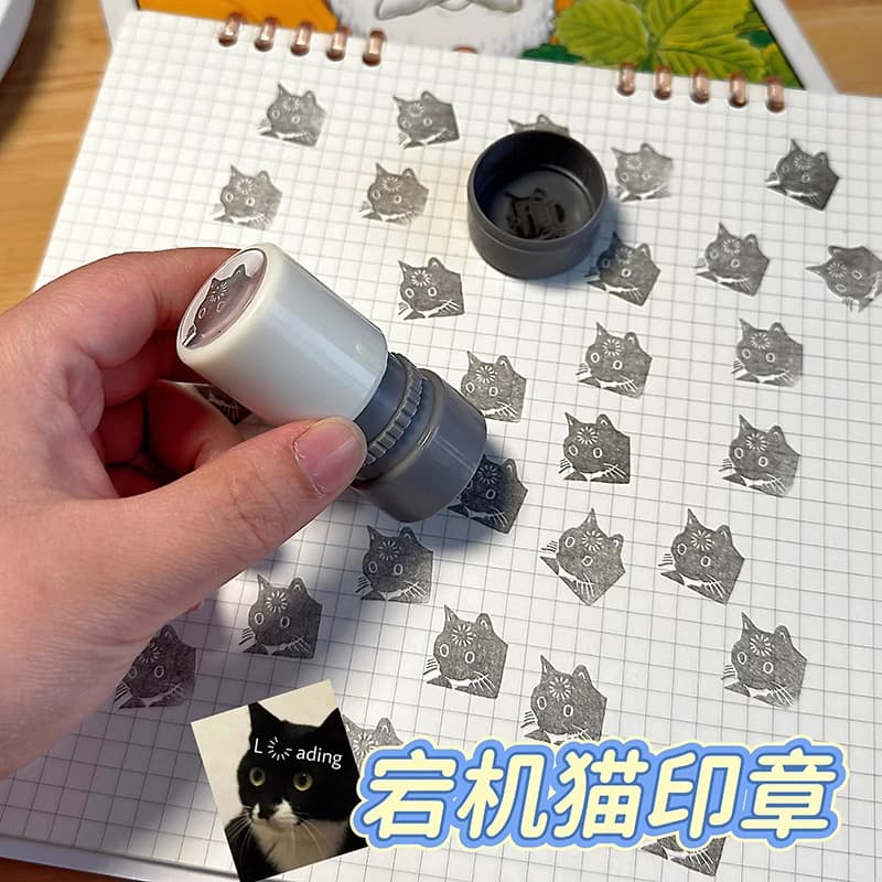 Glitch Cat Stamp Cartoon Cute Funny Portable DIY Emoji Diary DIY Decoration Photosensitive Stamp Wholesale
