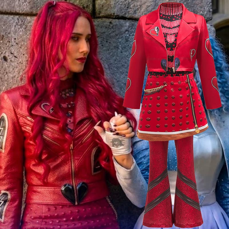 Cross-border new Descendants 5 Queen of Hearts cosplay Little Red Princess Red same style children's Halloween day set