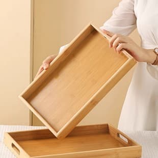 Bamboo Tray Tea Tray Japanese Style Home Water Cup Tray Rectangular Wooden Candy Hotel Restaurant Tea Set Baking Tray