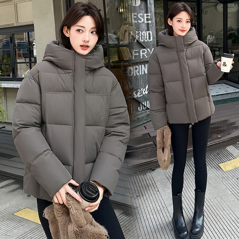 Cross Border Loose Korean Version Export Jacket Women Autumn Winter New Cotton Coat Hooded Cotton Padded Jacket Cotton Coat Sport Jacket