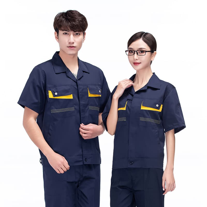 Summer Short Sleeve Work Suit for Men, Thin and Breathable, Plus Size, for Maintenance Workshop, Electrical, Construction, Engineering, Labor Protection Factory Uniform