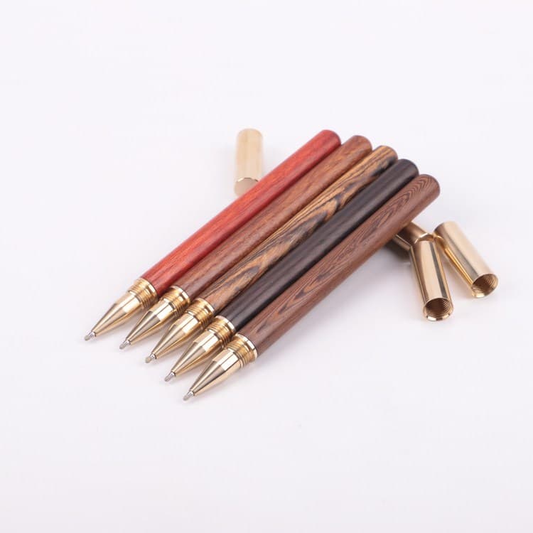 Manufacturer wholesale brass sandalwood signature pen gel pen water pen solid wood business black ballpoint pen engraved logo
