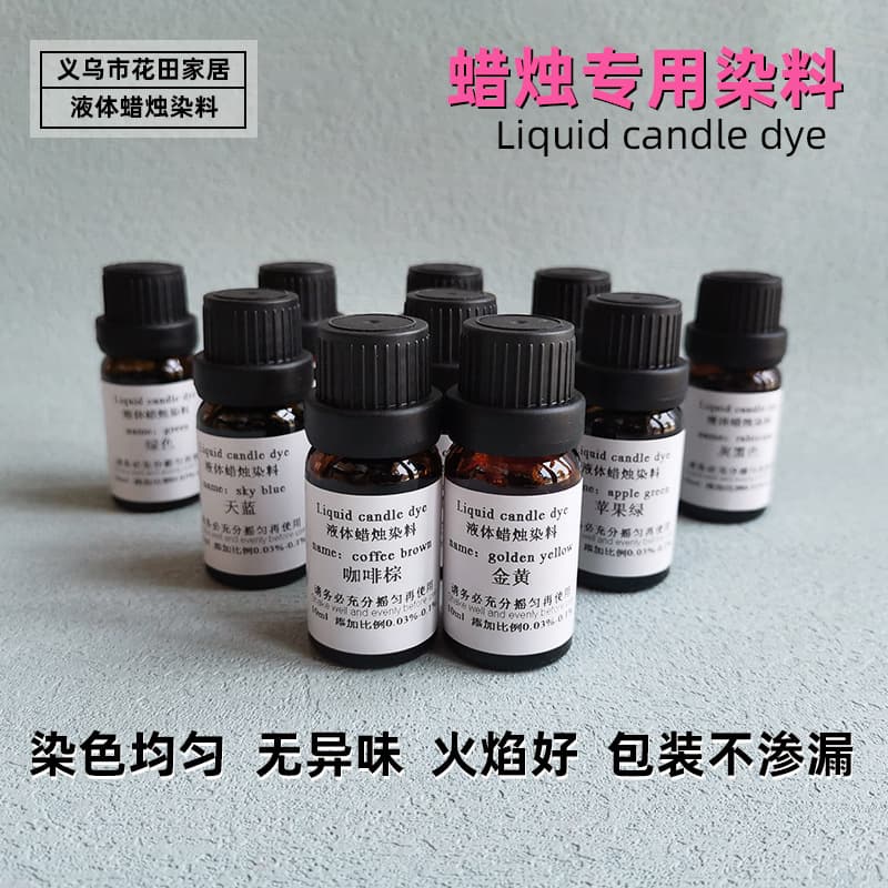 Liquid Candle Dye for Handmade DIY, Oil-Based High-Concentration Coloring Pigment for Aromatherapy Wax Sheets, Jelly Wax Colorant