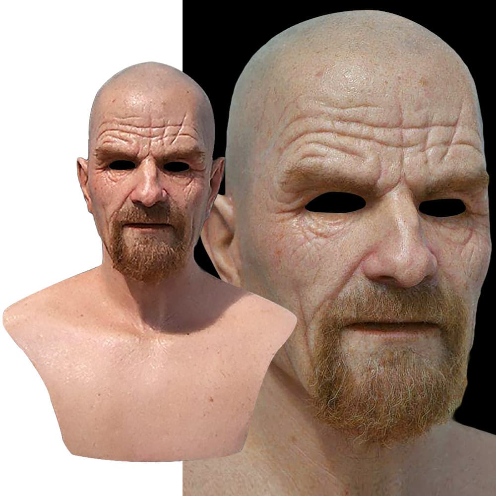American TV series Breaking Bad Old White Mask Bald Old Man Latex Headgear Halloween Cosplay Funny Props