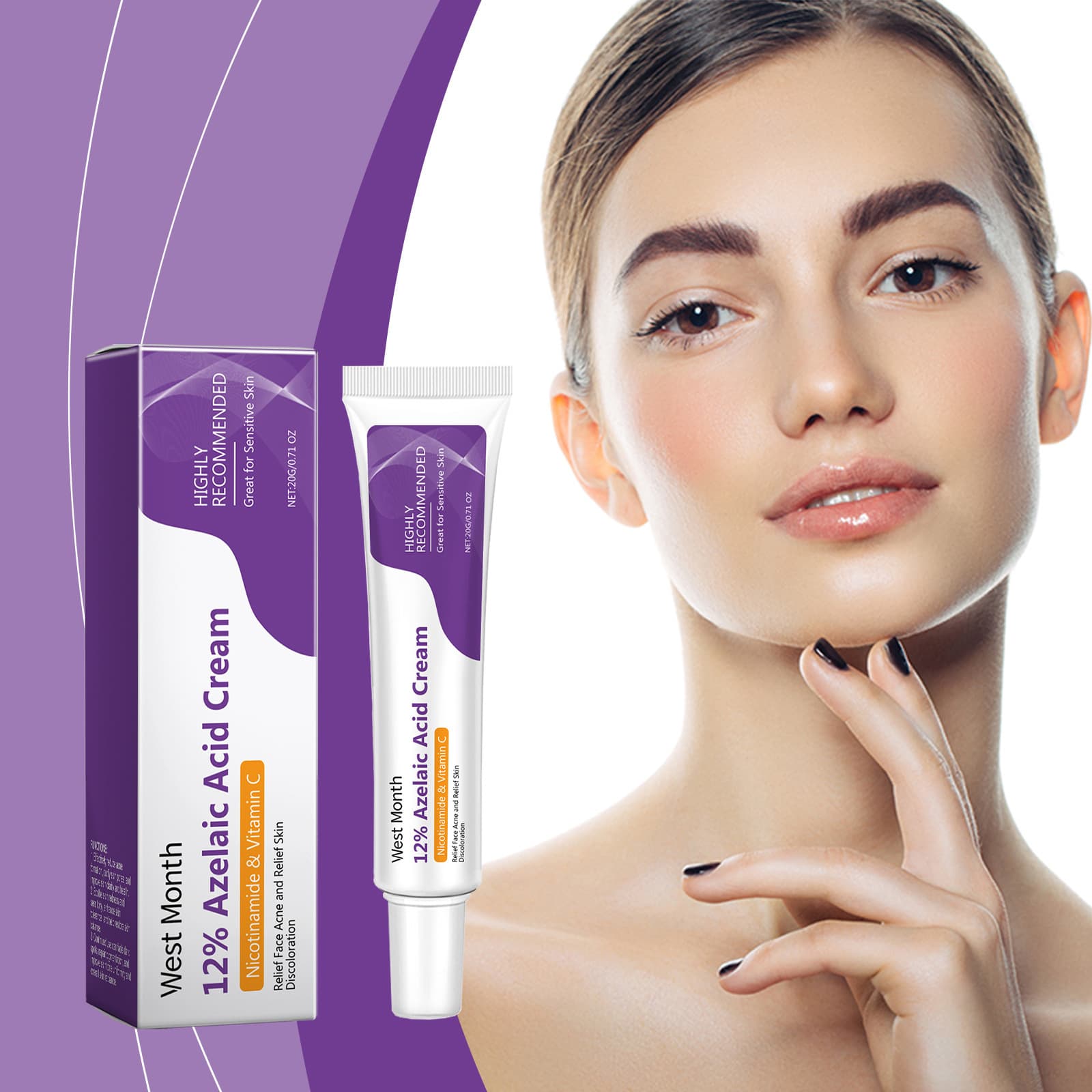West Month Azelaic Acid Care Cream Acne Gentle Care Facial Skin Cleansing Cream