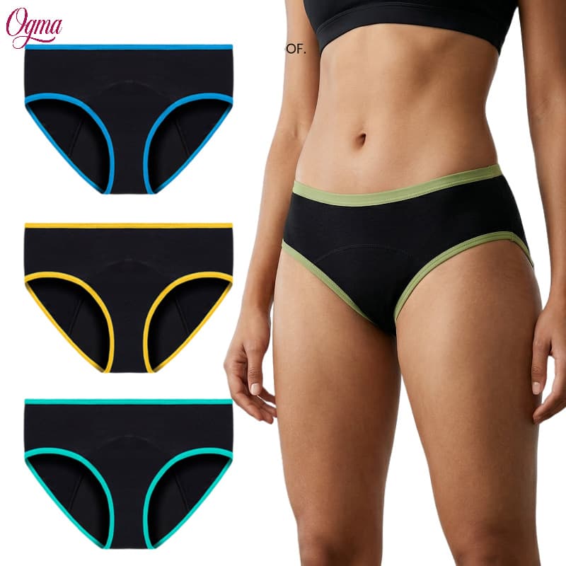 Wholesale Cross-Border Pure Cotton Three-Layer Period Panties, Large Size Leak-Proof Menstrual Briefs, Period Underwear