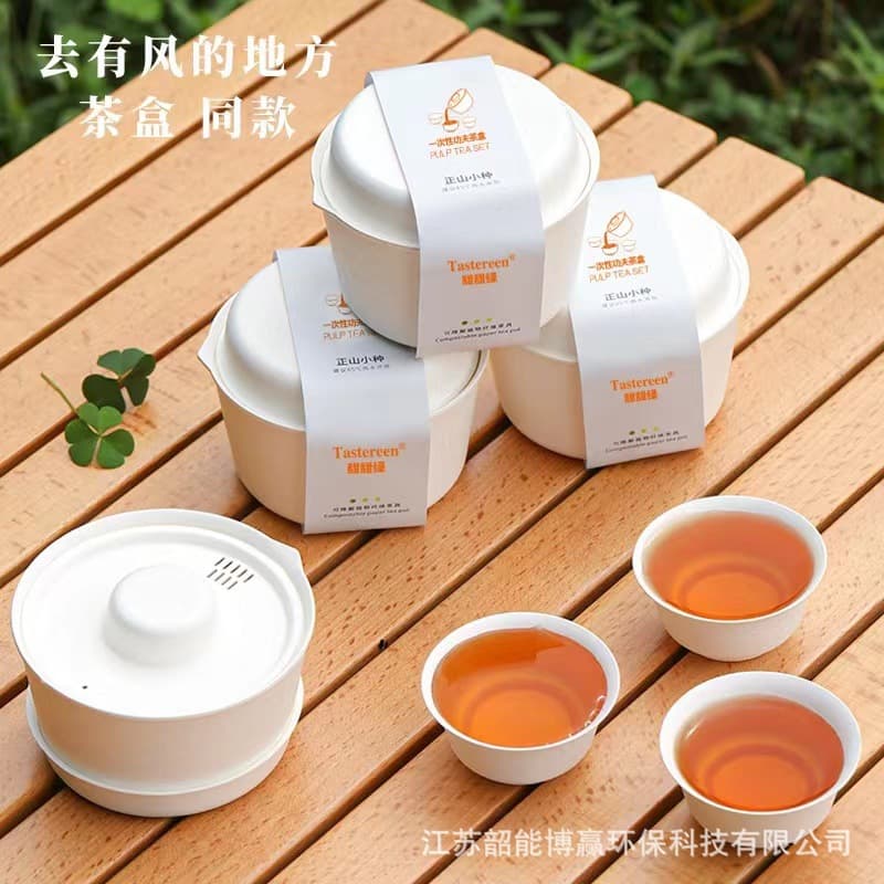 Portable Lazy Tea Set Box, Travel Tea Ware with Cups for Outdoor Brewing and Storage