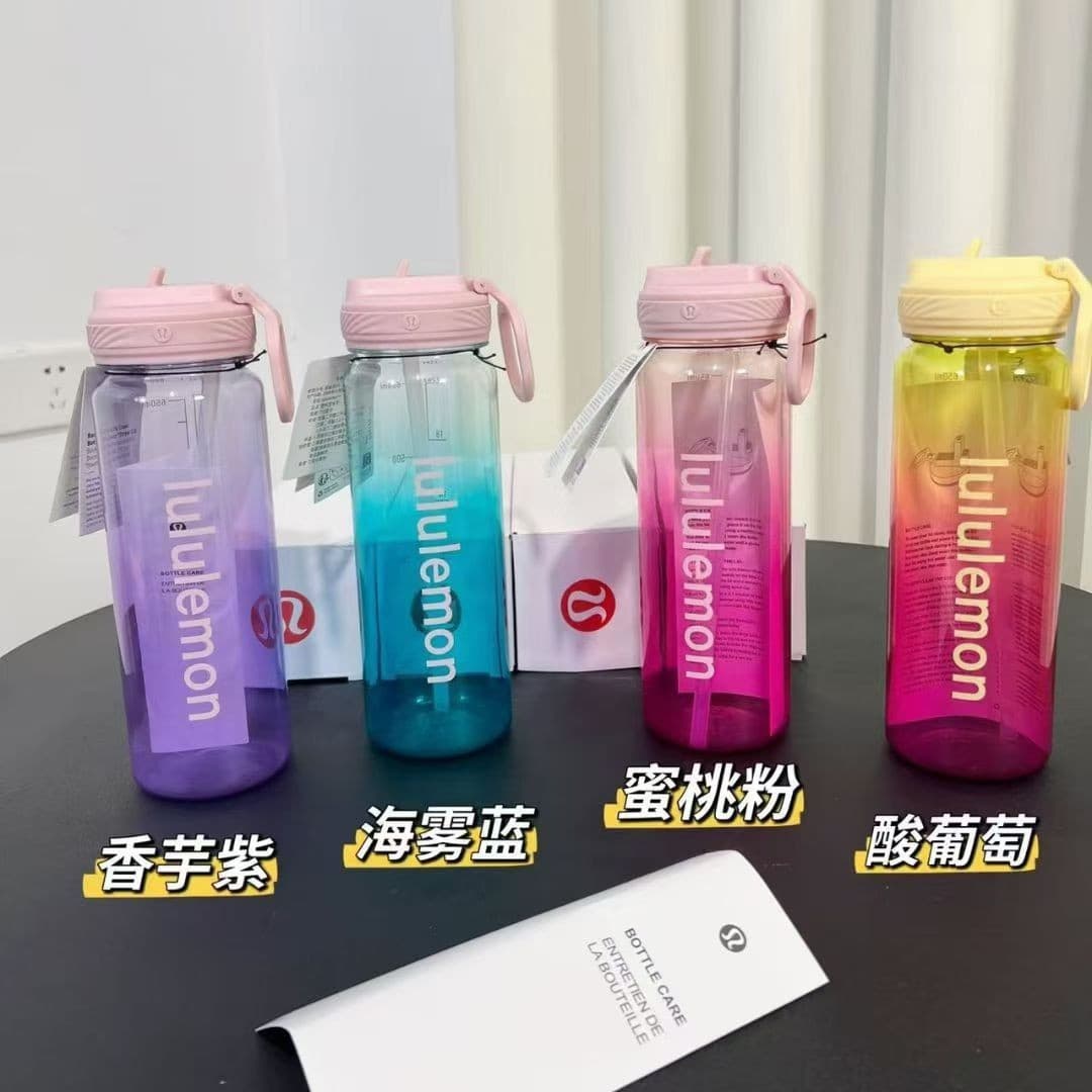 Cross-border Lululemon Back to Life Transparent Water Bottle Large Capacity Fitness Cold Water Jug Outdoor Sports Water Bottle