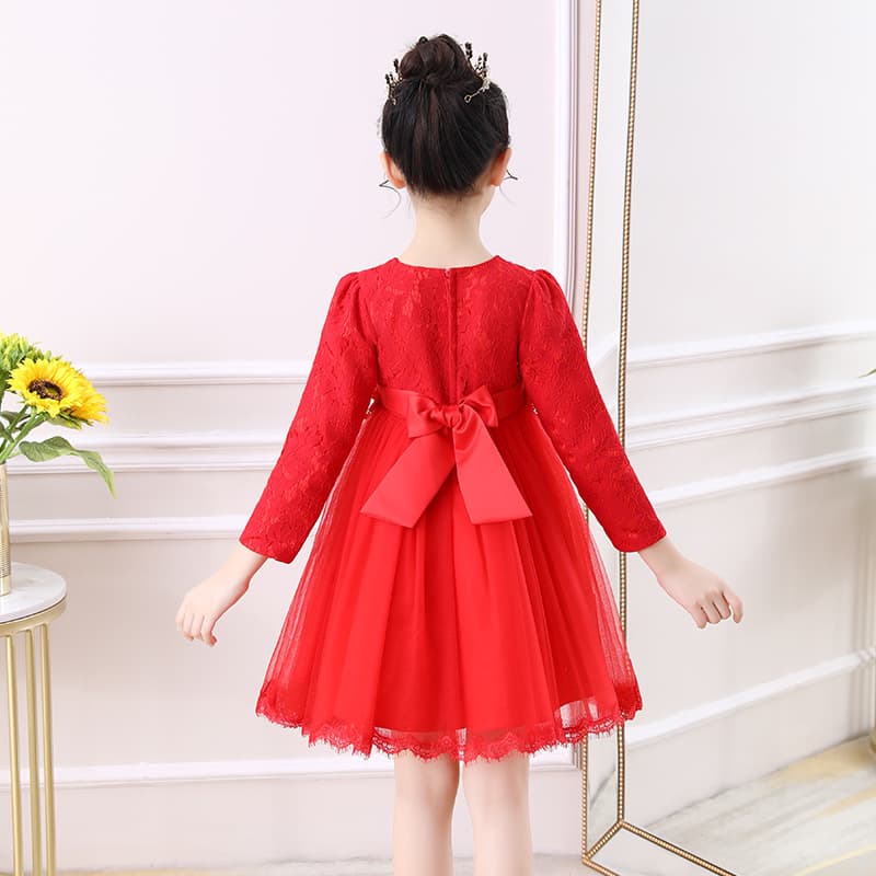 Girls Princess Dress Spring Autumn Fashionable Children Birthday Dress White Tulle Skirt Flower Girl Wedding Little Girl Gown