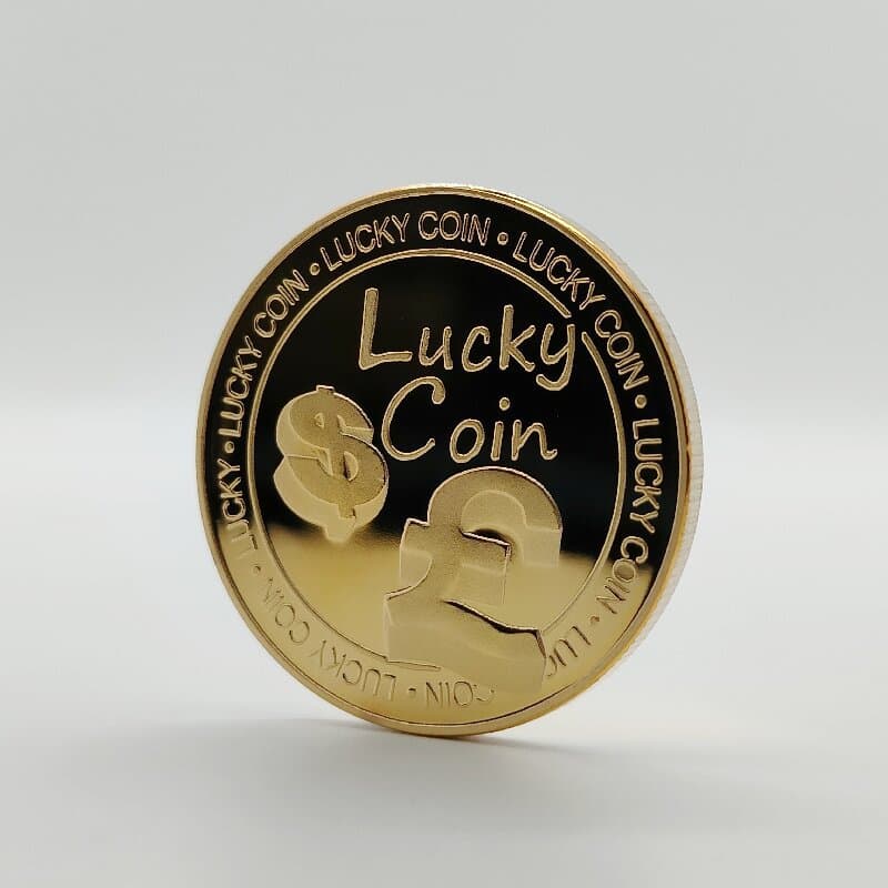Russian Lucky Coin Gold-Plated Commemorative Coin Four-Leaf Clover Gold Medal