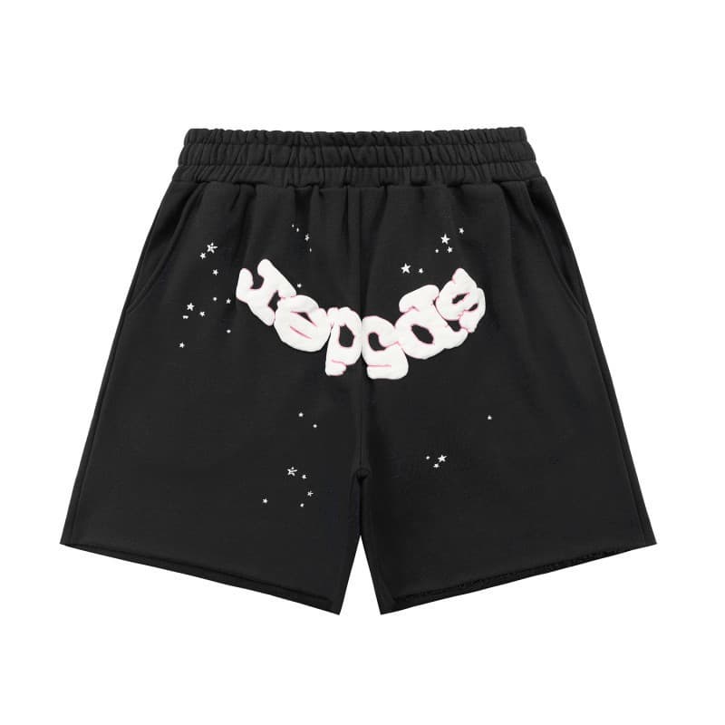 Sp5der men's hot diamond sports shorts 555555 letter printed loose trendy brand cross-border casual shorts