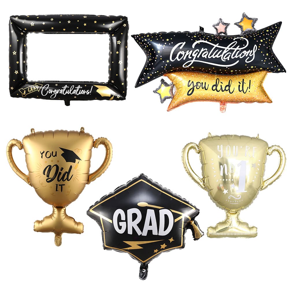 Best-selling Cross-border Graduation Season GRAD Bachelor Doctor Cap Graduation Ceremony Party Decoration Aluminum Foil Balloon
