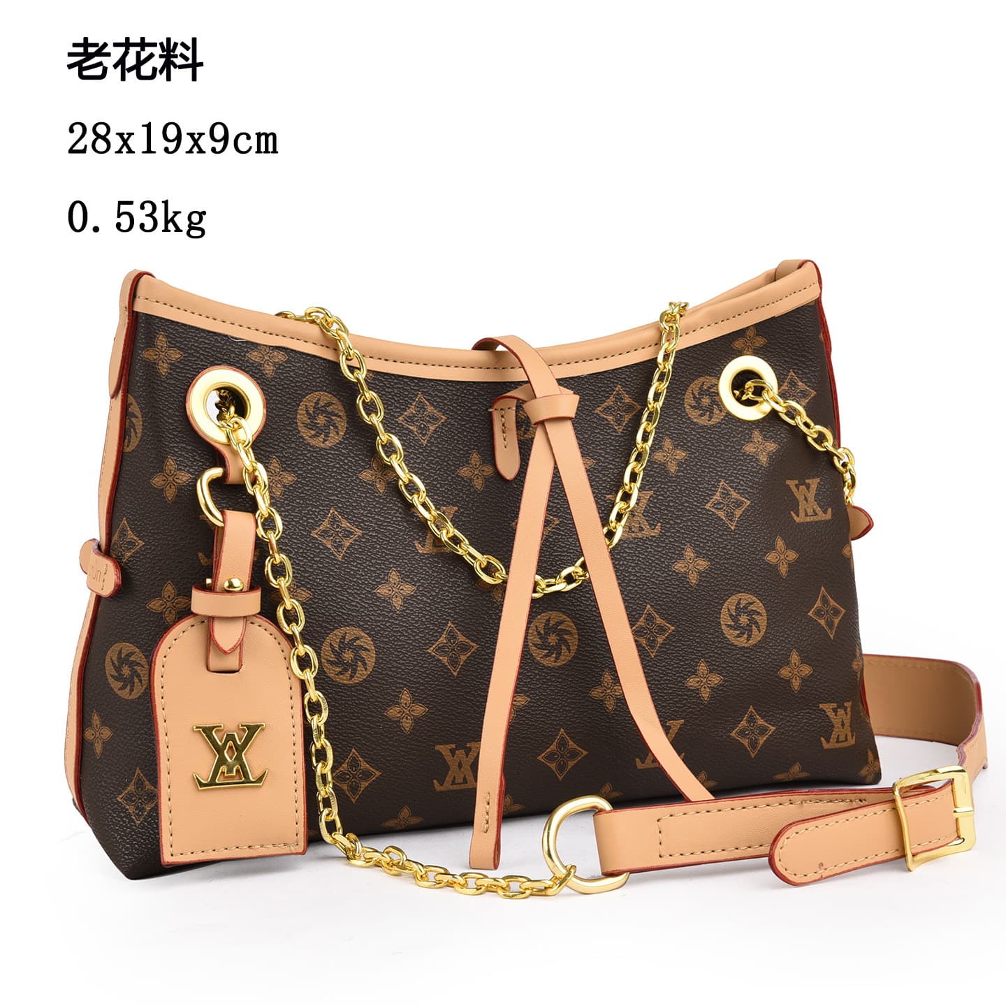 New Cross-border French Light Luxury Monogram Underarm Bag for Women, Large Capacity Chain Shoulder Tote, Exquisite Crossbody Bag