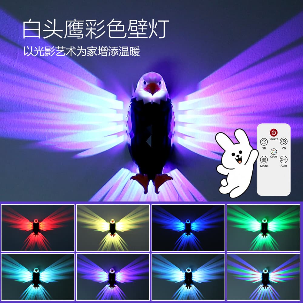 Cross-Border Popular Magnetic Projection Night Light, Sensor LED Wall Lamp, Eagle-Shaped Ambient Light, Home Party Decoration