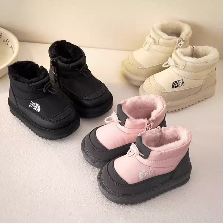 Baby Snow Boots Fleece-Lined Thickened 2025 Winter New Style Boys' Soft Sole Snow Boots Girls' Warm Waterproof Cotton Shoes