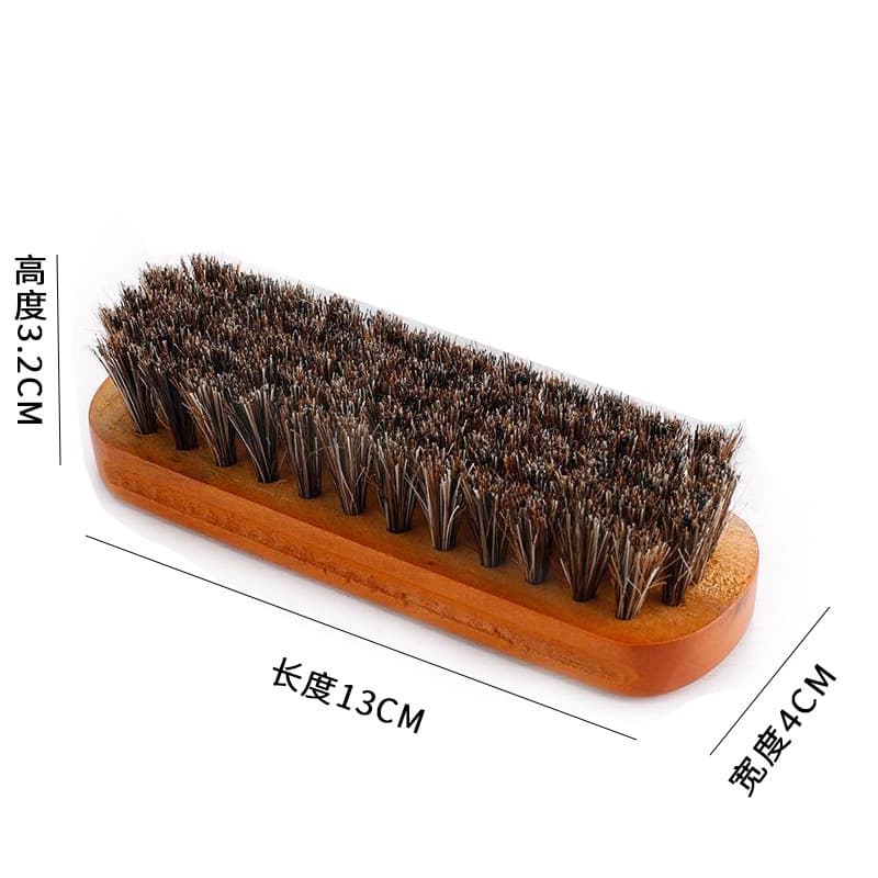 Wholesale High-Quality Shoe Brush Leather Brush Cleaning Dust Removal Solid Wood Horsehair Brown Red Horsehair Brush Export Brush Horse Mane Soft