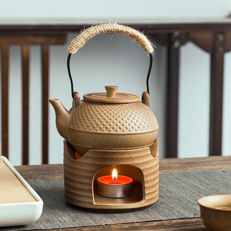Ceramic Wine Warmer, Tea Alcohol Stove Candle Heating Wine Pot, Yellow Rice Wine Home Use Traditional Warm Wine Hot Wine Shot Cup