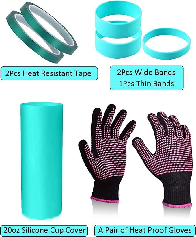 Sublimation Silicone Sleeve Sublimation Tumbler Silicone Band Sleeve Set for 20 oz Skinny Straight Tumbler