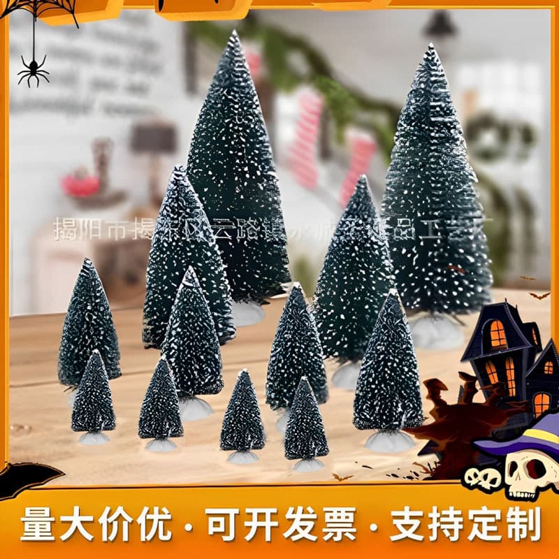 Miniature Christmas Tree Tabletop Decoration Snowy Pine Tree Small Indoor Decorations For Christmas Festive Season