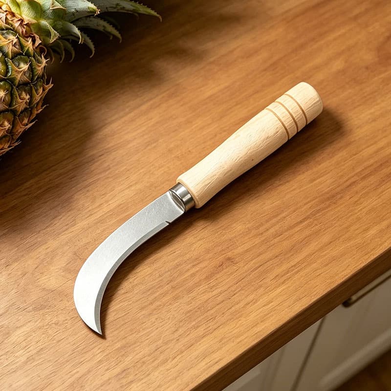 Sharp Fruit Knife Small Curved Knife Pineapple Knife Stainless Steel Pineapple Knife Fruit Store Pineapple Peeling and Cutting Tool Sugarcane Knife