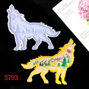 Christmas Wolf Ornament Epoxy Mold DIY Desktop Decoration Cake Mold Coaster Tray Storage Box Silicone Mold