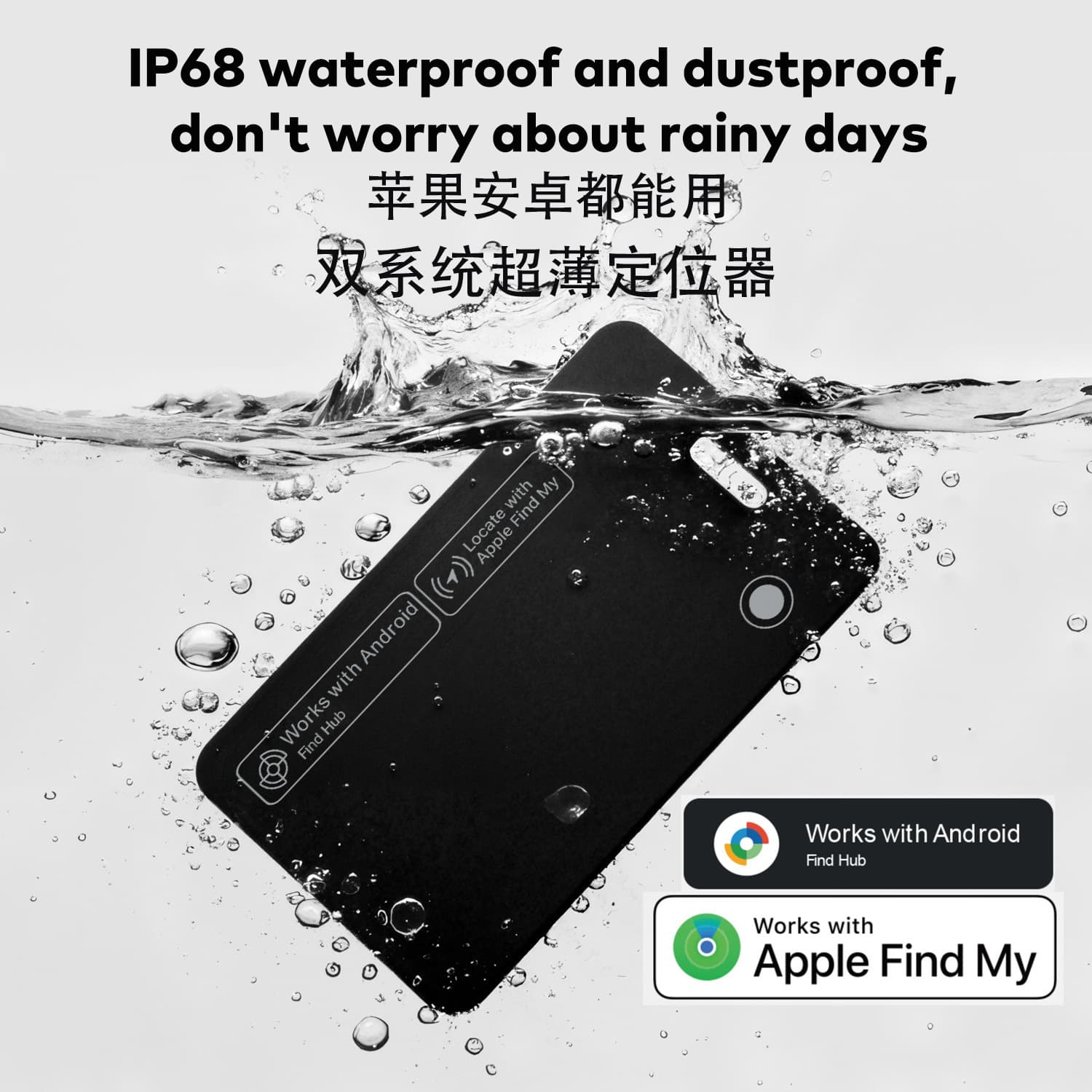 Icard Google Itag Locator Global Positioning Search Card Anti-Lost Device Ios Android Tracker Dual System
