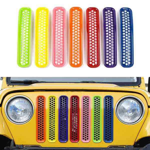 For 97-06 Jeep Wrangler Seven-Color Honeycomb Mesh Grille Insert