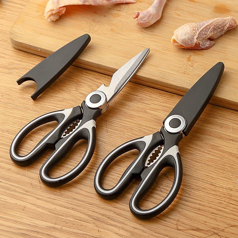 Multi-functional Kitchen Scissors with Nutcracker and Bottle Opener, Panda-design Stainless Steel Food and BBQ Shears
