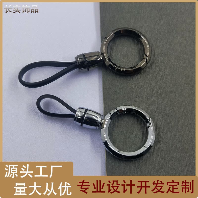 New car keychain DIY men's high-end waist-mounted anti-lost keychain creative spring ring keychain pendant