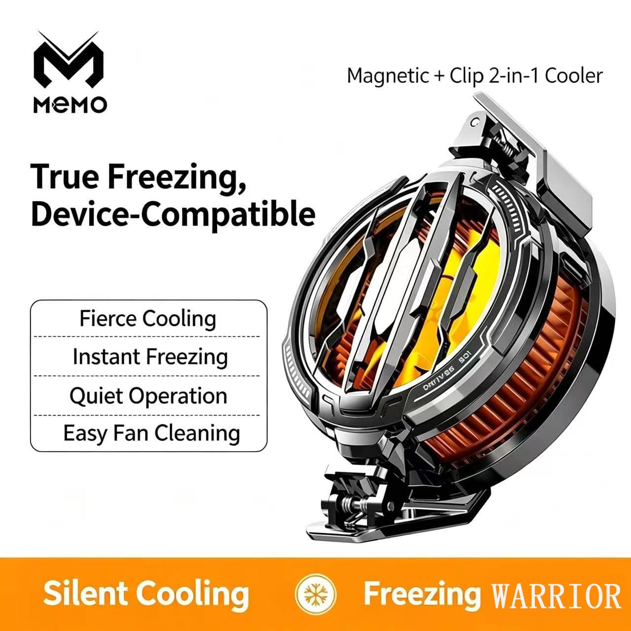 MEMO icing mobile phone radiator semiconductor refrigeration cooling magnetic back clip digital display Ai radiator wholesale
