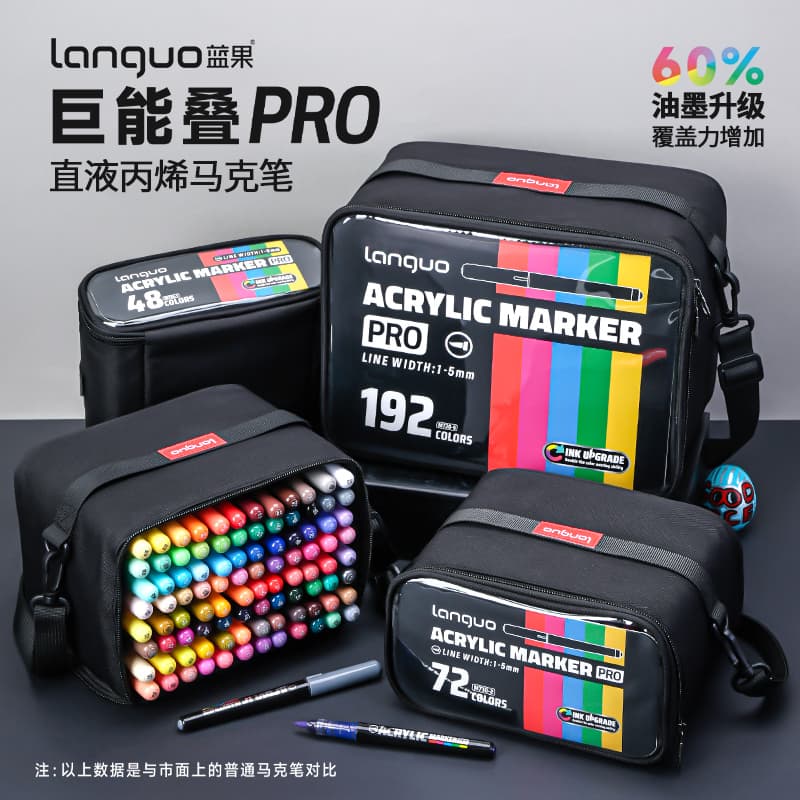 Blue Fruit Acrylic Marker Juneng Overlay Color PRO Soft Head Intelligent Ink Control Cross-border Marker Pen for Art Students