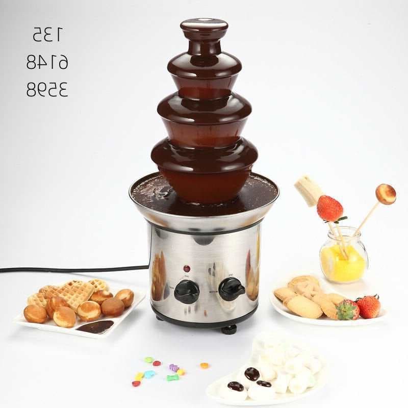 Chocolate Fountain Machine for Baking, Hotel Buffet, Small 4-Tier DIY Chocolate Waterfall Melting Fondue Machine