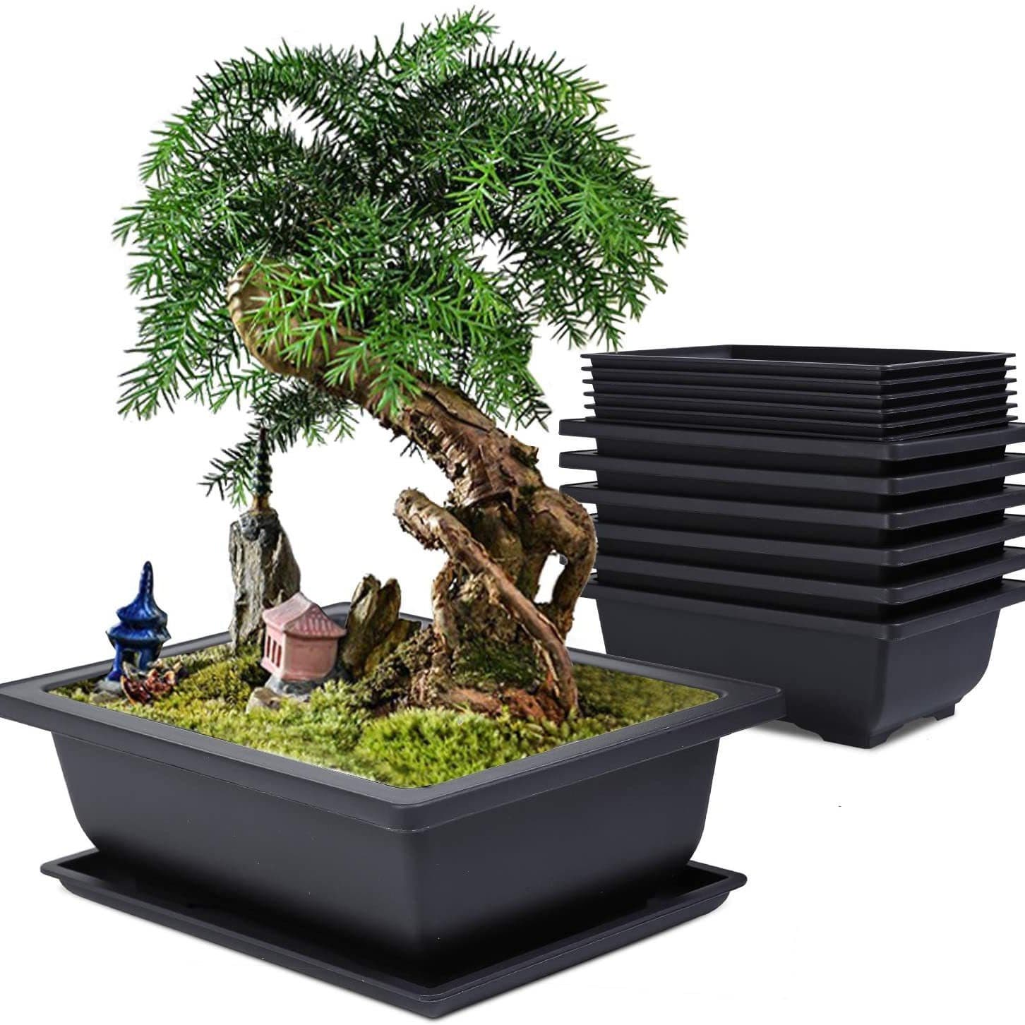 Export Rectangular Flower Pot, Antique Plastic Succulent Planter, Imitation Purple Sand Pot, Hemp Sand Pot