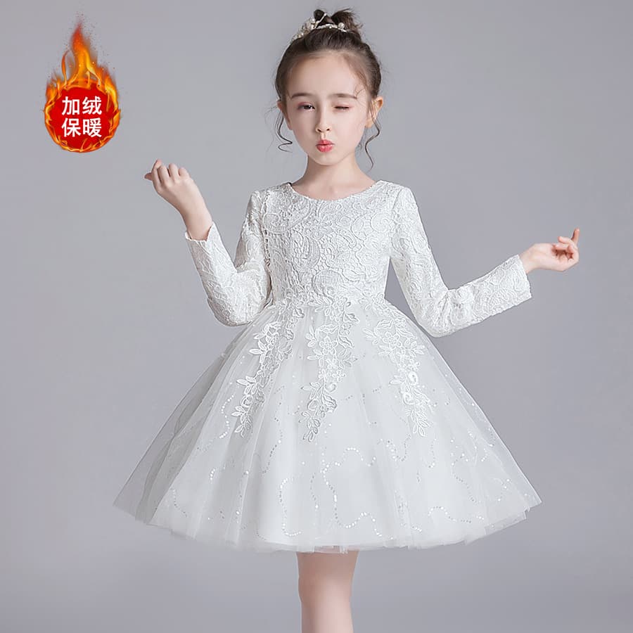 Girls princess dress puffy mesh skirt 3-15 years old medium and large children's clothing flower girl children's wedding dress little princess