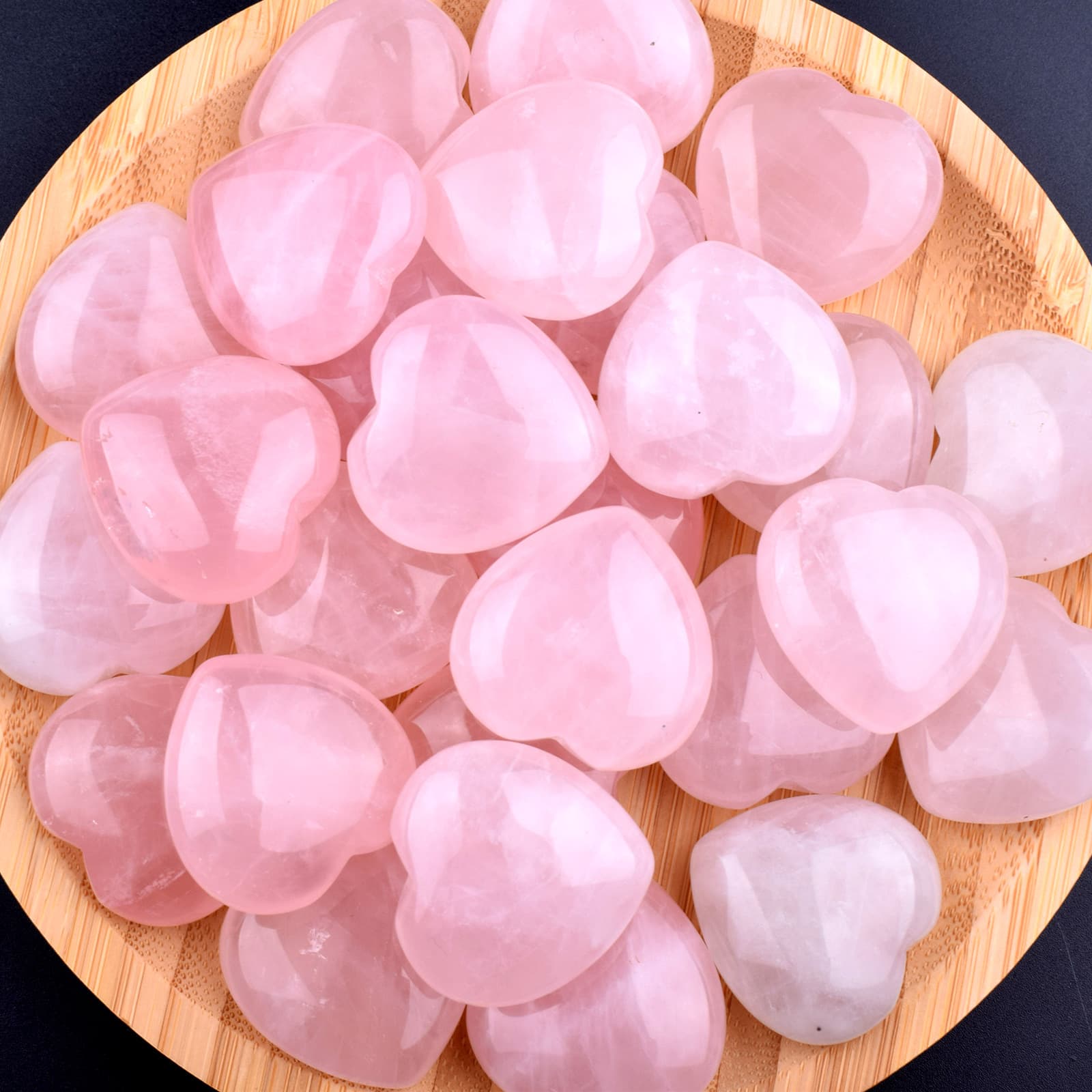 Natural Pink Quartz Inspirational Stones Power Stone 30mm Heart Shape Wish Stone