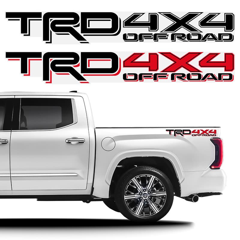 Pickup truck stickers TRD 4x4 off-road decals suitable for Toyota Tacoma Tundra body modification stickers 2-piece set