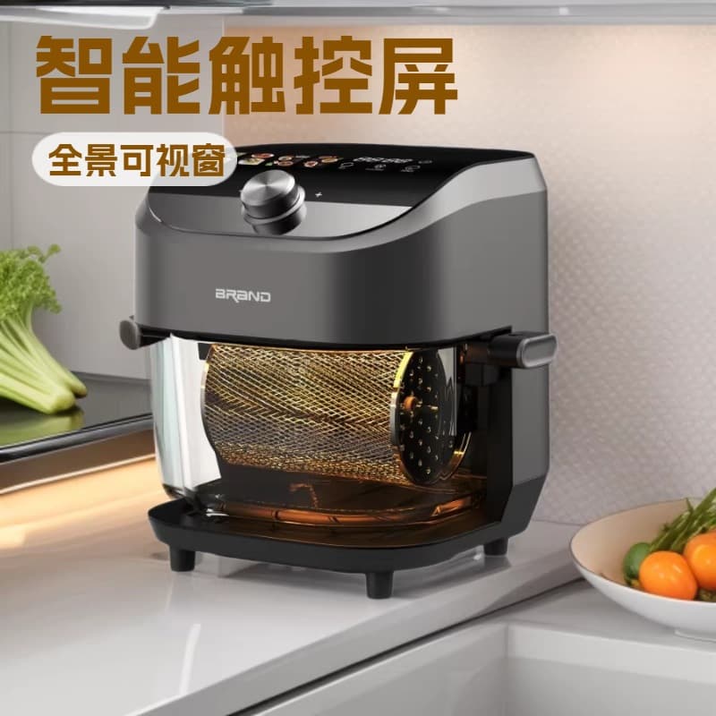 Large Capacity Air Fryer with Visual Glass Window, Electric, Multi-Functional for Home Use