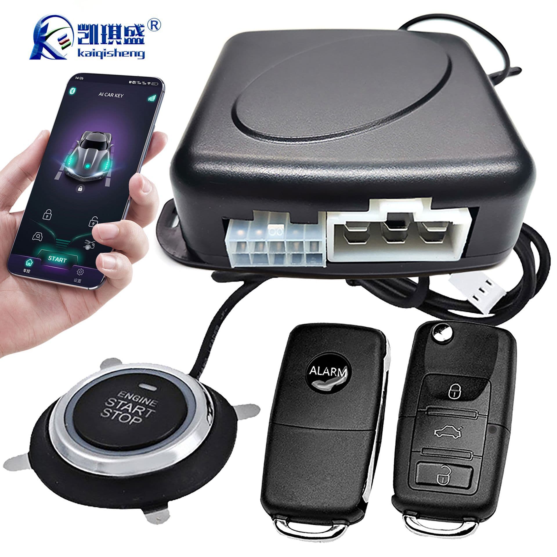 [Factory Stock] Cross-Border Car Anti-Theft Device, Bluetooth Phone Control, Keyless Entry, Remote One-Button Start