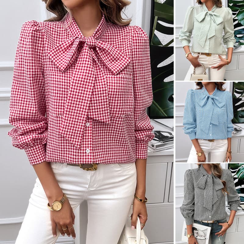 New European and American Cross-border 2025 Fall/Winter Women's Top Casual Contrast Color Cardigan Long-sleeve Shirt Loose Fit
