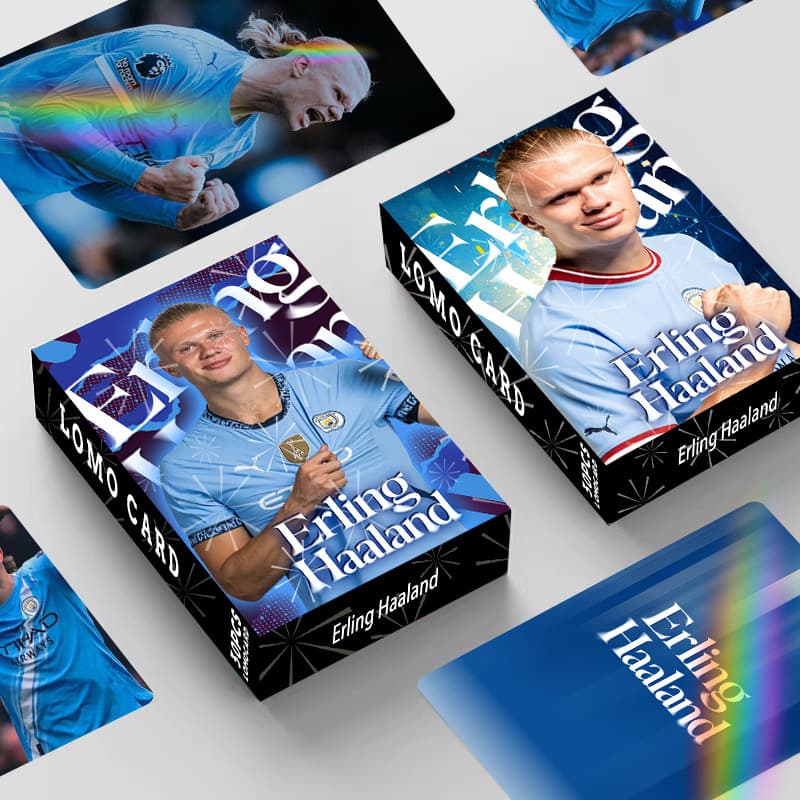 Laser flash cards Haaland Haaland box set of 30 LOMO cards football star photo cards greeting cards collection cards