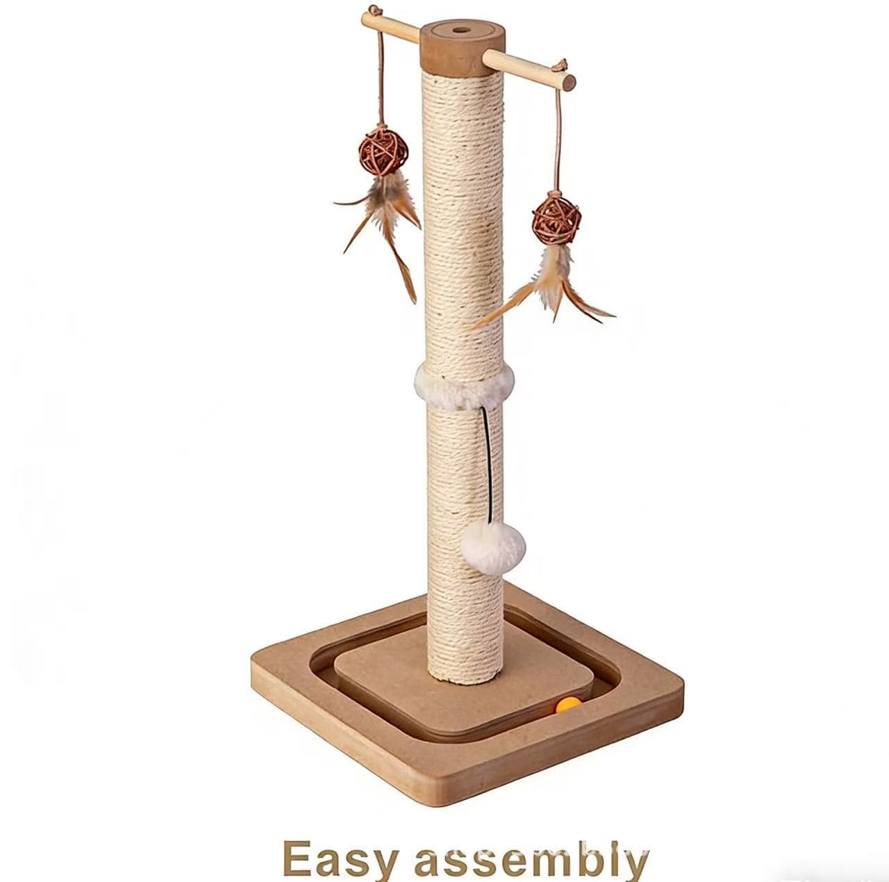 Wooden Cat Scratching Post Indoor Floor-Standing Wooden Cat Toy Wooden Cat Scratcher