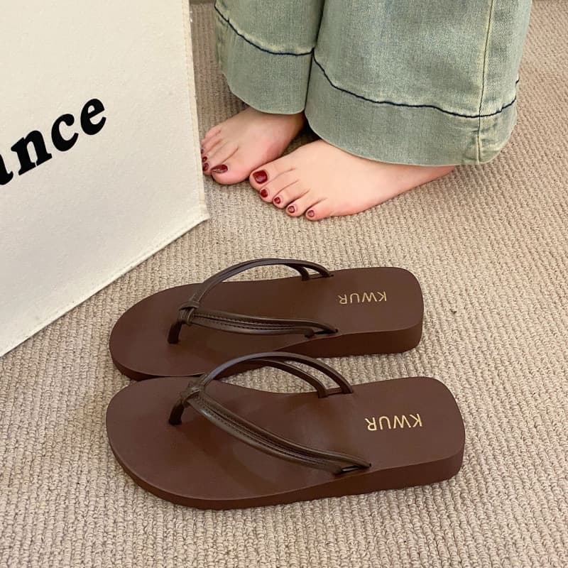 Women's Flip Flops Summer Wedge 3cm Fashion Outdoor High Heel Sandals Thick Sole Non-Slip Beach Sandals Women