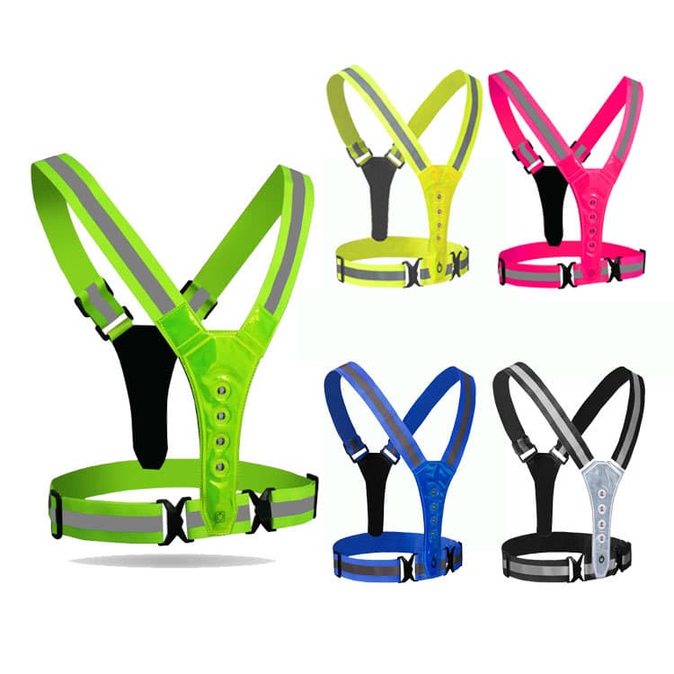 USB Reflective Running Vest LED Reflective Clothing Safety Warning Vest Reflective Strap Reflective Vest