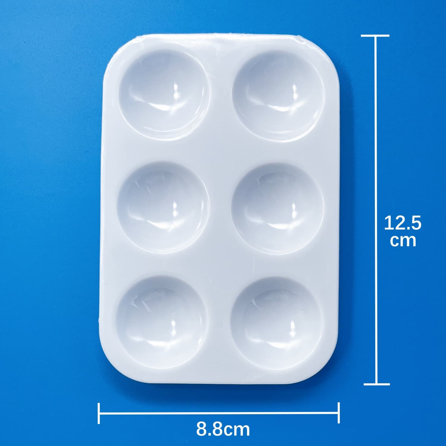 Manufacturer wholesale 6-well rectangular palette white thickened hard plastic paint tray gouache art painting supplies