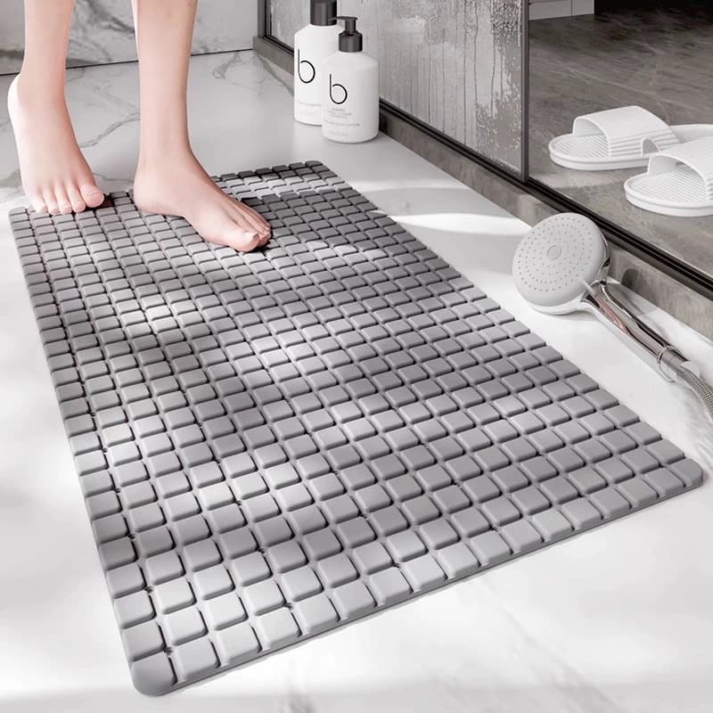 Bathroom Anti-Slip Mat Square Shower Bath Tub Rug Thick PVC Floor Pad Modern Simple Style Pure Color for Bathroom Balcony Commercial Place