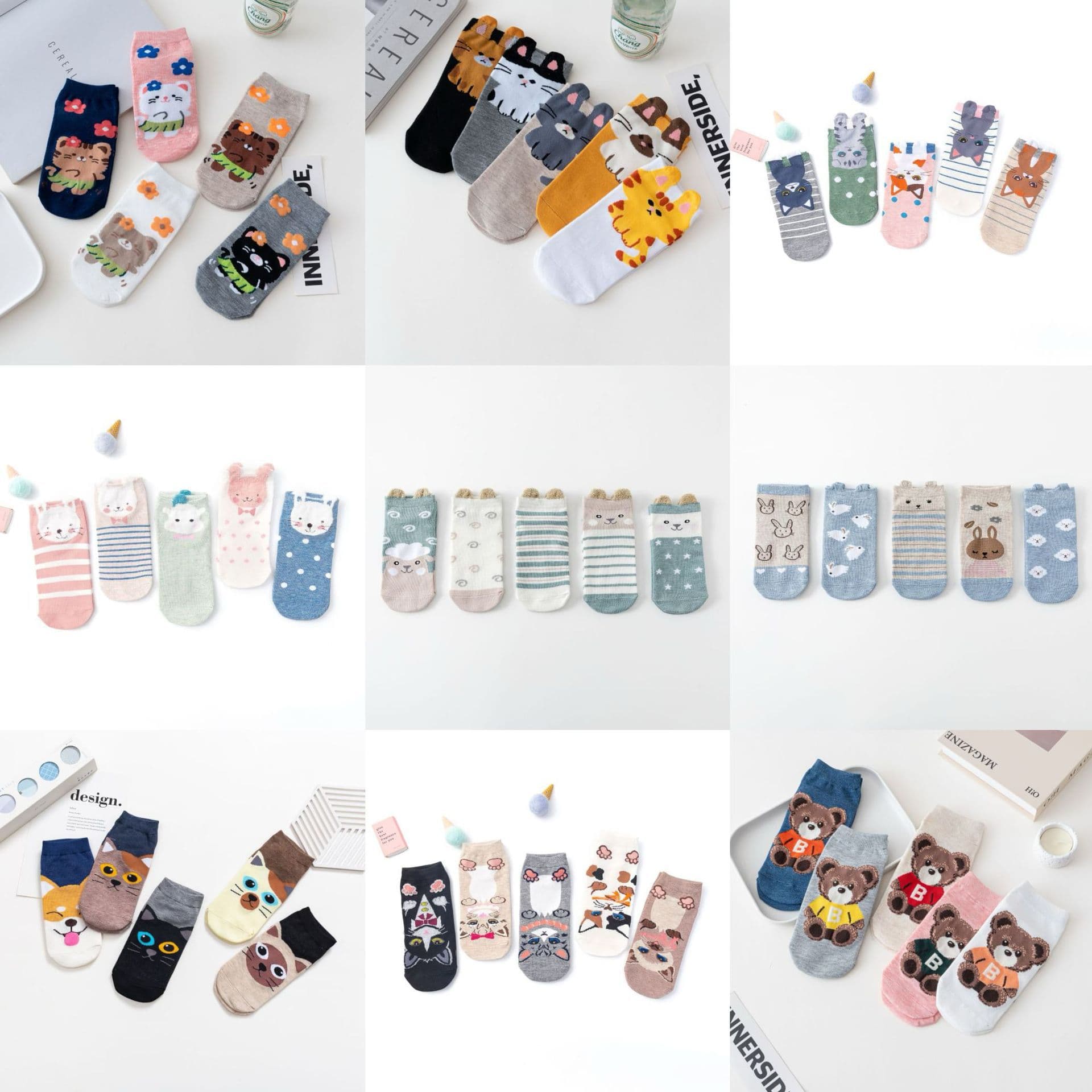 New Arrival Cute Cartoon Socks for Women, Korean Style Casual Ladies Socks, Crayon Shin-chan Low-Cut Short Socks Direct Sales
